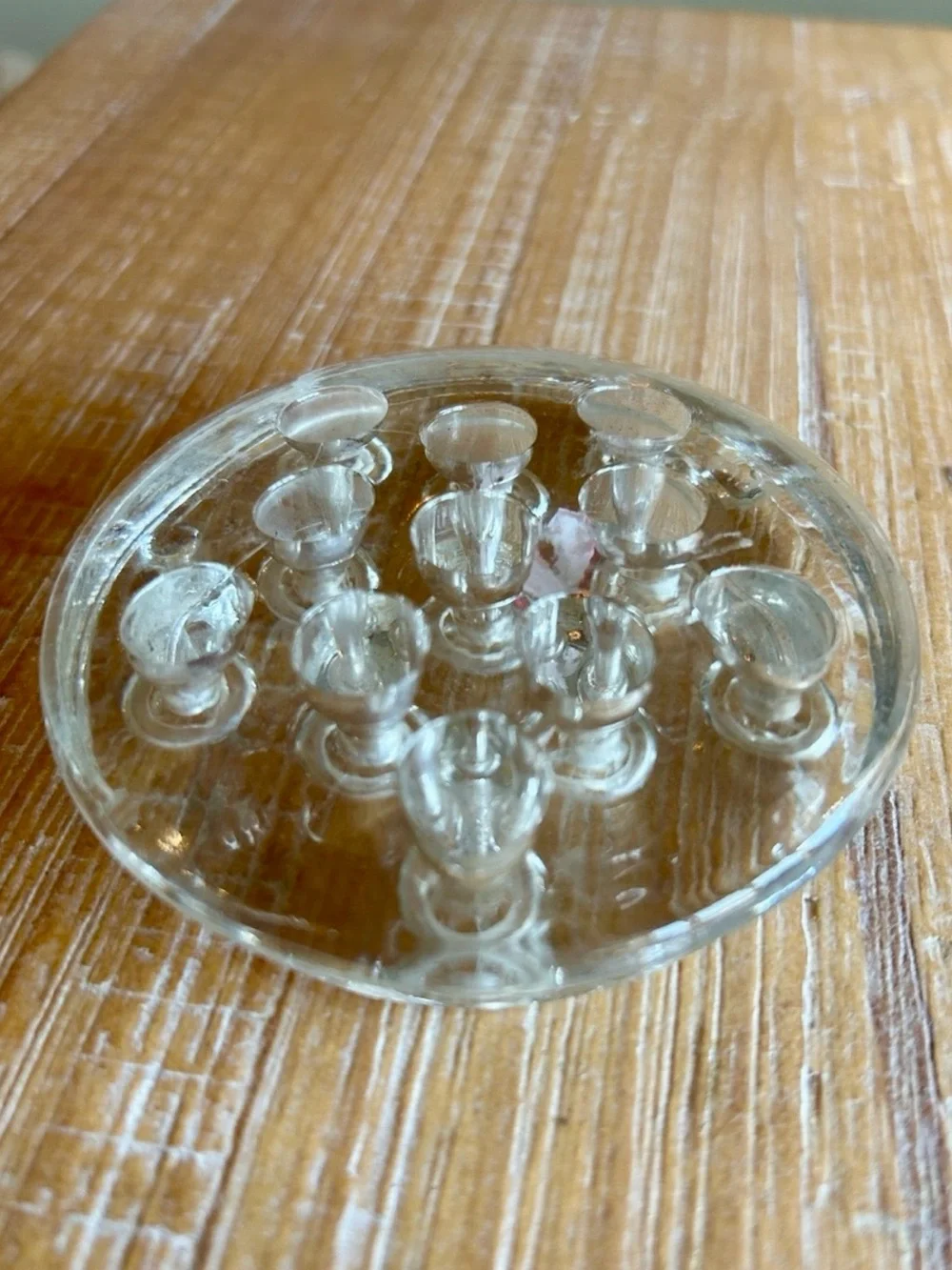 Clear Glass Flower Frog Vase Insert 11 Holes